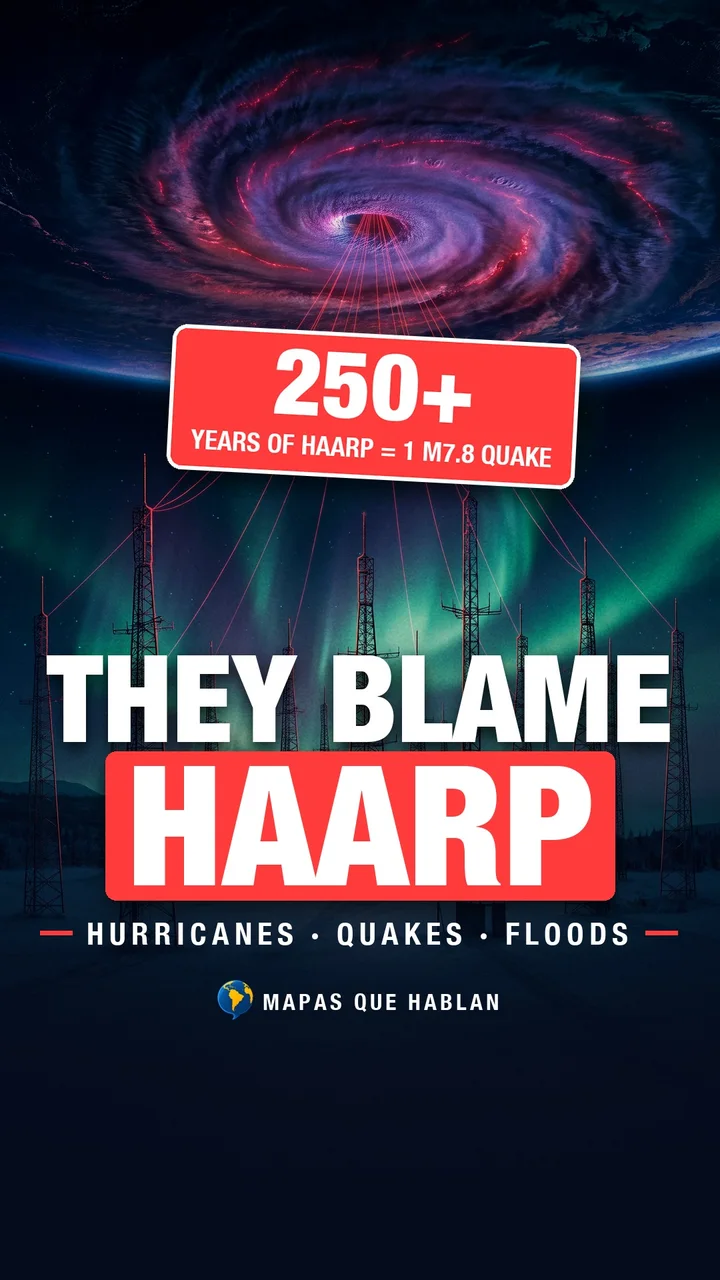 Mapas que hablan cover reading They blame HAARP for everything